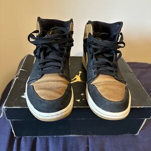 Jordan Black and Brown High-Top Sneakers